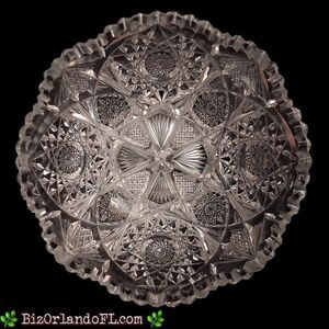 VINTAGE: Elegant 8" American Brilliant Period Cut Glass Bowl ** RARE FIND **